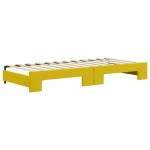 vidaXL Pat de zi cu extensie și sertare, galben, 90x200 cm, catifea vidaXL Pat de zi cu extensie și sertare, galben, 90x200 cm, catifea
