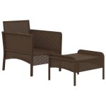 vidaXL Set șezlong de grădină cu perne, 2 piese, maro, poliratan vidaXL Set șezlong de grădină cu perne, 2 piese, maro, poliratan