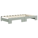 vidaXL Pat de zi cu extensie și sertare, gri deschis 90x190 cm catifea
