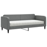 vidaXL Pat de zi cu saltea, gri închis, 80x200 cm, textil