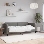 vidaXL Pat de zi cu saltea, gri închis, 80x200 cm, textil