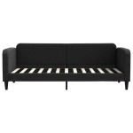 vidaXL Pat de zi cu saltea, negru, 80x200 cm, textil