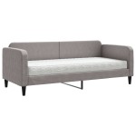 vidaXL Pat de zi cu saltea, gri taupe, 80x200 cm, textil
