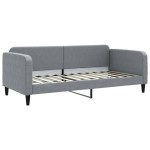 vidaXL Pat de zi cu saltea, gri deschis, 90x200 cm, textil
