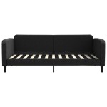 vidaXL Pat de zi cu saltea, negru, 90x200 cm, textil