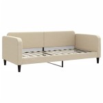 vidaXL Pat de zi cu saltea, crem, 90x200 cm, textil