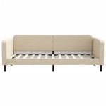 vidaXL Pat de zi cu saltea, crem, 90x200 cm, textil