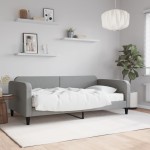 vidaXL Pat de zi cu saltea, gri deschis, 100x200 cm, textil