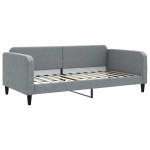 vidaXL Pat de zi cu saltea, gri deschis, 100x200 cm, textil