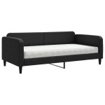 vidaXL Pat de zi cu saltea, negru, 100x200 cm, textil