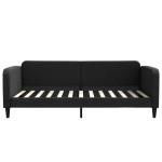 vidaXL Pat de zi cu saltea, negru, 100x200 cm, textil