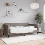 vidaXL Pat de zi cu saltea, gri taupe, 100x200 cm, textil