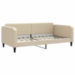 vidaXL Pat de zi cu saltea, crem, 100x200 cm, textil