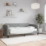 vidaXL Pat de zi cu saltea, gri deschis, 90x190 cm, textil