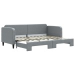 vidaXL Pat de zi cu extensie, gri deschis, 80x200 cm, textil vidaXL Pat de zi cu extensie, gri deschis, 80x200 cm, textil