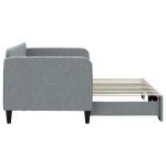 vidaXL Pat de zi cu extensie, gri deschis, 80x200 cm, textil vidaXL Pat de zi cu extensie, gri deschis, 80x200 cm, textil