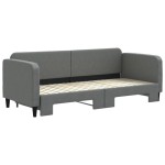 vidaXL Pat de zi cu extensie, gri închis, 80x200 cm, textil