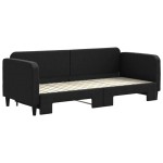 vidaXL Pat de zi cu extensie, negru, 80x200 cm, textil vidaXL Pat de zi cu extensie, negru, 80x200 cm, textil