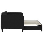 vidaXL Pat de zi cu extensie, negru, 80x200 cm, textil vidaXL Pat de zi cu extensie, negru, 80x200 cm, textil