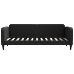 vidaXL Pat de zi cu extensie, negru, 80x200 cm, textil vidaXL Pat de zi cu extensie, negru, 80x200 cm, textil