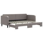 vidaXL Pat de zi cu extensie, gri taupe, 80x200 cm, textil vidaXL Pat de zi cu extensie, gri taupe, 80x200 cm, textil