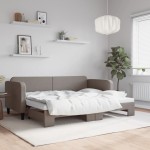 vidaXL Pat de zi cu extensie, gri taupe, 80x200 cm, textil vidaXL Pat de zi cu extensie, gri taupe, 80x200 cm, textil