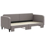 vidaXL Pat de zi cu extensie, gri taupe, 80x200 cm, textil vidaXL Pat de zi cu extensie, gri taupe, 80x200 cm, textil