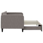 vidaXL Pat de zi cu extensie, gri taupe, 80x200 cm, textil vidaXL Pat de zi cu extensie, gri taupe, 80x200 cm, textil