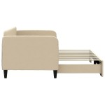 vidaXL Pat de zi cu extensie, crem, 80x200 cm, textil vidaXL Pat de zi cu extensie, crem, 80x200 cm, textil