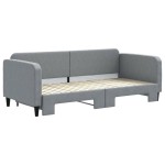 vidaXL Pat de zi cu extensie, gri deschis, 90x200 cm, textil