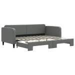 vidaXL Pat de zi cu extensie, gri închis, 90x200 cm, textil vidaXL Pat de zi cu extensie, gri închis, 90x200 cm, textil