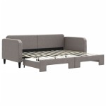 vidaXL Pat de zi cu extensie, gri taupe, 90x200 cm, textil