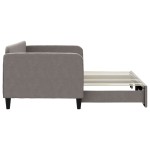 vidaXL Pat de zi cu extensie, gri taupe, 90x200 cm, textil