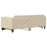 vidaXL Pat de zi cu extensie, crem, 90x200 cm, textil vidaXL Pat de zi cu extensie, crem, 90x200 cm, textil