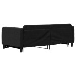 vidaXL Pat de zi cu extensie, negru, 100x200 cm, textil