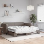 vidaXL Pat de zi cu extensie, gri taupe, 100x200 cm, textil vidaXL Pat de zi cu extensie, gri taupe, 100x200 cm, textil
