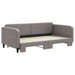 vidaXL Pat de zi cu extensie, gri taupe, 100x200 cm, textil vidaXL Pat de zi cu extensie, gri taupe, 100x200 cm, textil
