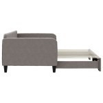 vidaXL Pat de zi cu extensie, gri taupe, 100x200 cm, textil vidaXL Pat de zi cu extensie, gri taupe, 100x200 cm, textil