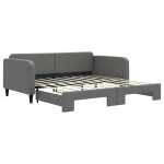 vidaXL Pat de zi cu extensie, gri închis, 90x190 cm, textil vidaXL Pat de zi cu extensie, gri închis, 90x190 cm, textil