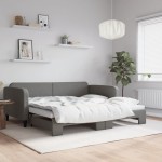 vidaXL Pat de zi cu extensie, gri închis, 90x190 cm, textil vidaXL Pat de zi cu extensie, gri închis, 90x190 cm, textil