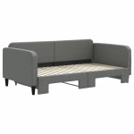 vidaXL Pat de zi cu extensie, gri închis, 90x190 cm, textil vidaXL Pat de zi cu extensie, gri închis, 90x190 cm, textil