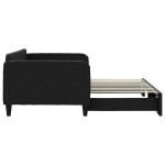 vidaXL Pat de zi cu extensie, negru, 90x190 cm, textil vidaXL Pat de zi cu extensie, negru, 90x190 cm, textil