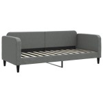 vidaXL Pat de zi cu extensie și saltele, gri închis, 80x200 cm, textil