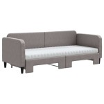 vidaXL Pat de zi cu extensie și saltele, gri taupe, 80x200 cm, textil vidaXL Pat de zi cu extensie și saltele, gri taupe, 80x200 cm, textil