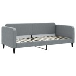 vidaXL Pat de zi cu extensie și saltele, gri deschis 90x200 cm textil vidaXL Pat de zi cu extensie și saltele, gri deschis 90x200 cm textil