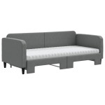 vidaXL Pat de zi cu extensie și saltele, gri închis, 90x200 cm, textil