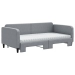 vidaXL Pat de zi cu extensie și saltele, gri deschis 100x200 cm textil
