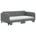 vidaXL Pat de zi cu extensie și saltele, gri închis, 100x200 cm textil vidaXL Pat de zi cu extensie și saltele, gri închis, 100x200 cm textil