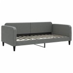 vidaXL Pat de zi cu extensie și saltele, gri închis, 100x200 cm textil vidaXL Pat de zi cu extensie și saltele, gri închis, 100x200 cm textil