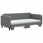 vidaXL Pat de zi cu extensie și saltele, gri închis, 90x190 cm, textil